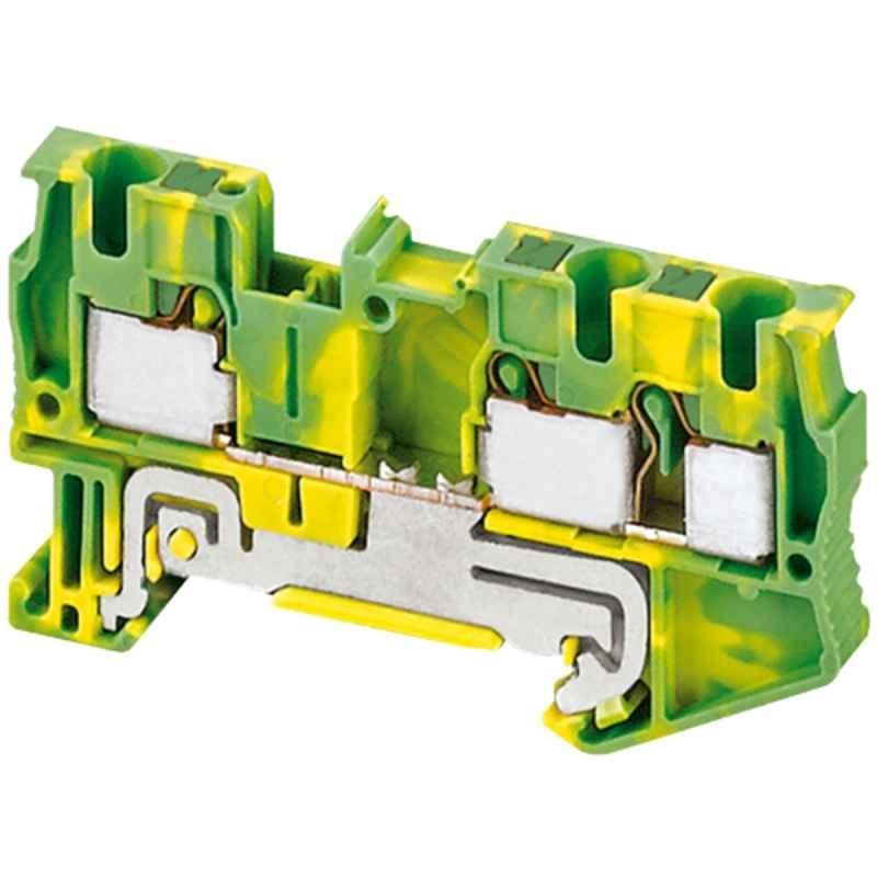Schneider Linergy TR 66.5mm Green & Yellow Protective Earth Terminal Block, NSYTRP43PE (Set of 50)