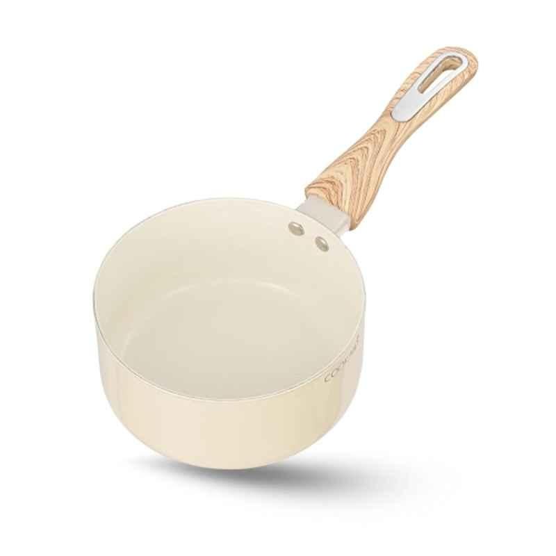 Cookaid Velora 1.5 Litre Aluminium Cream Non Stick Ceramic Coated Saucepan, CKD-CC-SP16-33