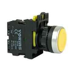 Yokins 22mm 220V 1NO Yellow Push Button with Spring Return, EB2M-A-01