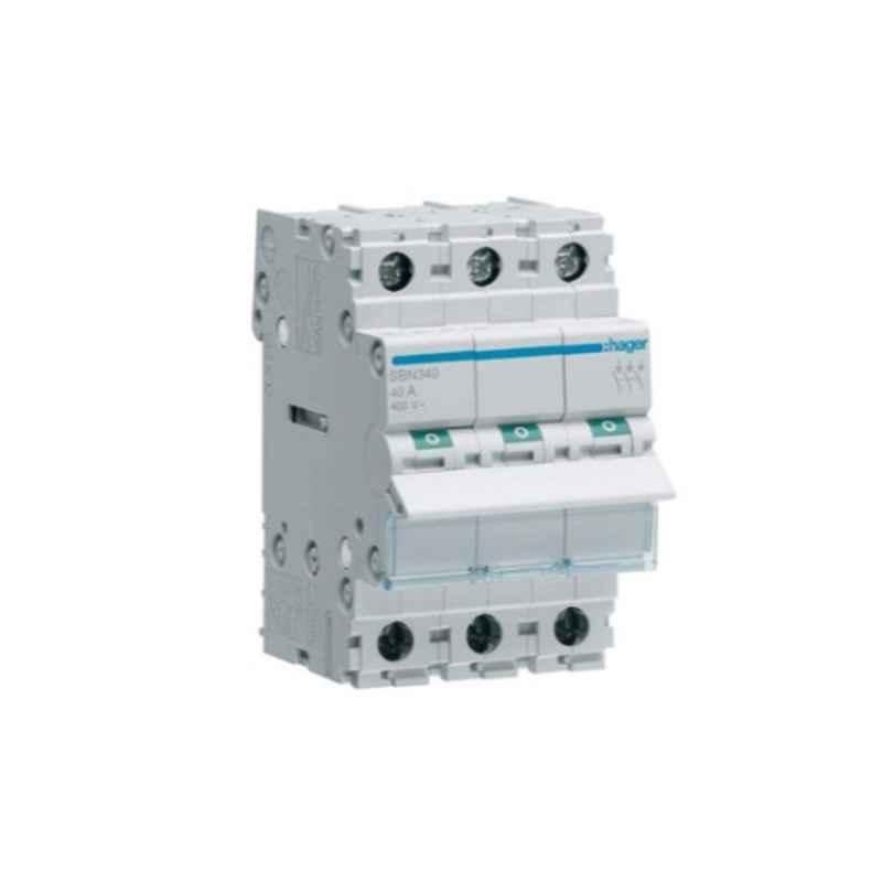 Hager 40A 3 Pole Isolator Modular Switch Disconnector, SBN340