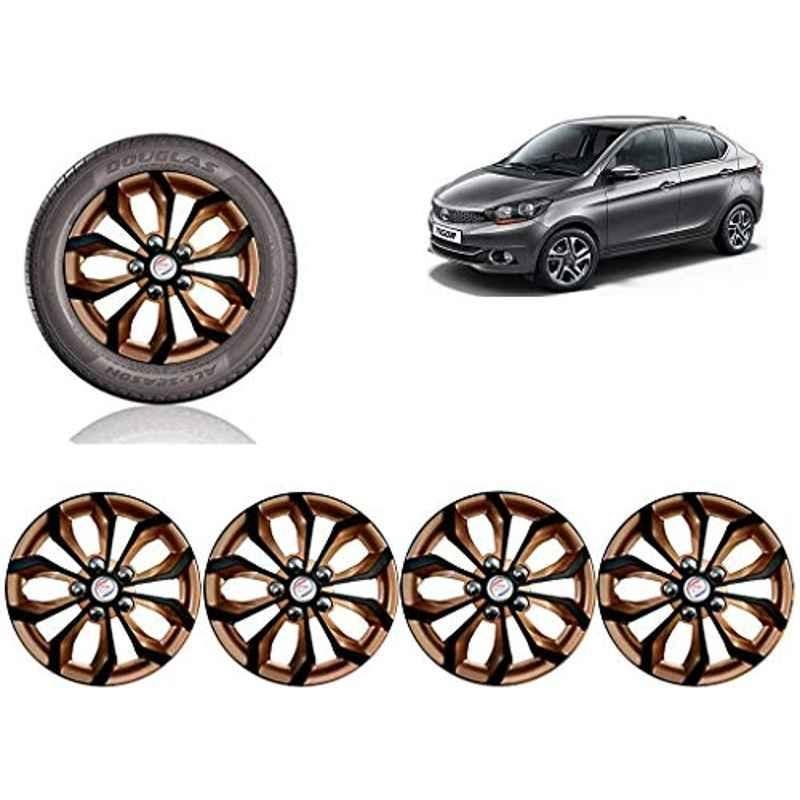 Auto Pearl 4 Pcs 14 inch ABS Copper & Black Car Wheel Cover Set for TATA Tigor XM, XT & XTA