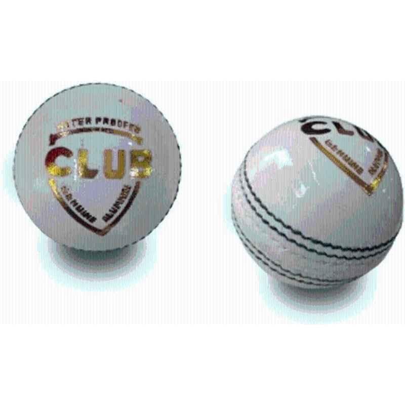 Peecock White Corporation Hand Stitched Cricket Leather Ball (Pack of 2)