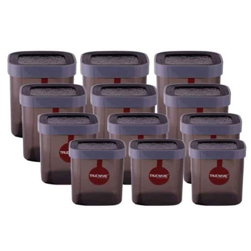 Trueware 12 Pcs Grey Hammered Eco Storage Container Set, Capacity: 500ml, 750ml, 1000ml & 1500ml