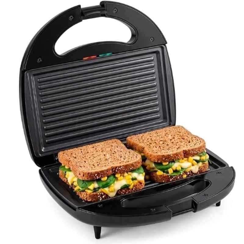 Thirdwind Royal Xpress 800W Black Electric Toaster Griller Sandwich Maker with Non Stick Coating Grill Plate, Power Indicator & 2 Year Warranty