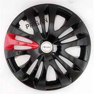 Prigan 4 Pcs 14 inch Black & Red Press Fitting Wheel Cover for Maruti Suzuki Ritz