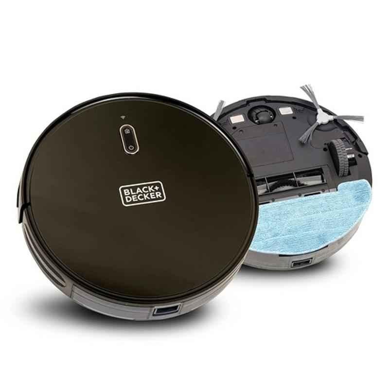Black+Decker BRVA425B00 500ml ABS Black Alexa Enabled Multi-Utility Robotic Vacuum Cleaner with 2xAAA Battery, Smart App & Voice Enabled