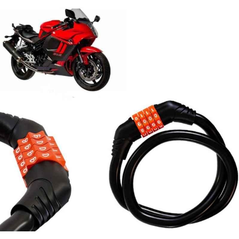Auto Pearl Black & Orange 4 Digit Anti-Theft Combination Number Lock for GT650R