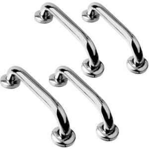 Gold Bell 25cm Stainless Steel Silver Chrome Finish Shower Grab Bar (Pack of 4)