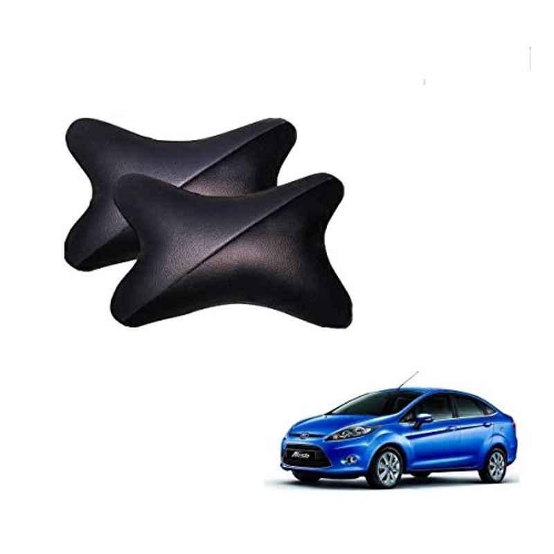 Kozdiko 2 Pcs Memory Foam Grey & Black Car Neck Rest Cushion Pillow Set for Ford Fiesta