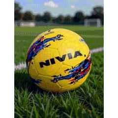 Nivia Storm Standard Rubber Moulded Yellow Football, Size: 5