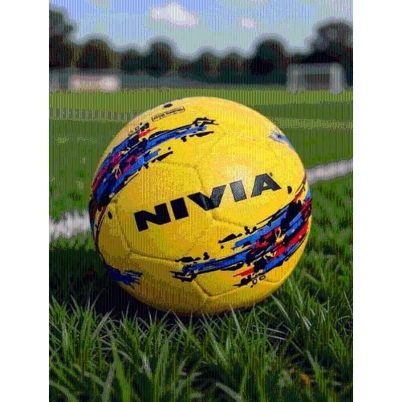 Nivia Storm Standard Rubber Moulded Yellow Football, Size: 5