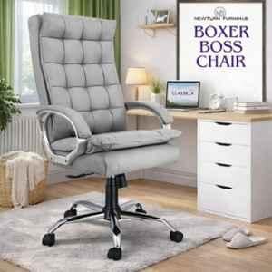 Newturn Boxer HB Premium Synthetic Leather Grey High Back Ergonomic Chair