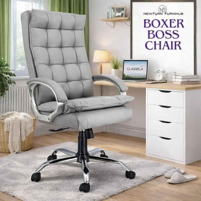 Newturn Boxer HB Premium Synthetic Leather Grey High Back Ergonomic Chair