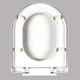 Elegant Casa 43.5x33.5 White Slow Fall U-Shaped Seat Cover with Adjustable Hinges, A-3