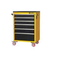 Durelo Steel Yellow & Red 5 Drawer Tool Cabinet Roller, D24/5Y