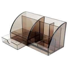 Omega Millennuim Plastic Smoke Grey Pen Holder, 1728 (Pack of 3)