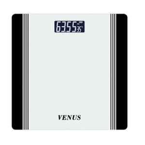 Venus 180kg Tempered Glass Black Electronic Digital Body Weight Machine with LCD Display, EPS-1199