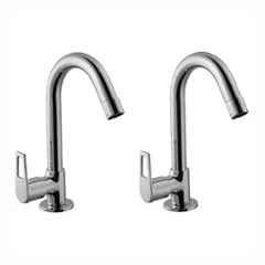 Fastgear Brass Chrome Finish Silver Sink Tap, FG1153 (Pack of 2)