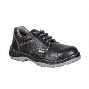 Coffer Safety Leather Black Steel Toe Men's Safety Shoes, 1157, Size: 9