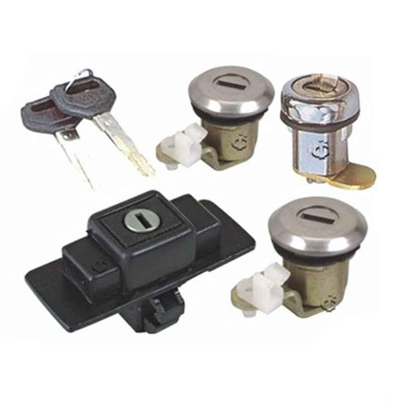 Car International Plastic & Metal 4 in 1 Locking Kit in Black & Silver for Tata Sumo, CI-730