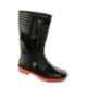 Hillson 12 Inch Welsafe Plain Toe Black & Red Work Gumboots, Size: 8
