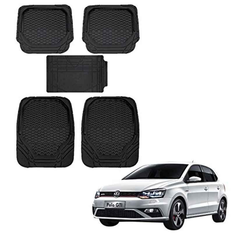 Kozdiko 8855TW 5 Pcs Rubber Black Rubber Car Mat Set for Volkswagen GTI Polo