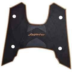 Meenu Arts Tow Wheeler Foot Mat for Tvs Jupiter T-19 Colour (Black & Orange)