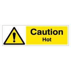 SUNSIGNS 300x100mm Vinyl & ACP Sheet Caution Hot Signage, SN0124VNLM3HPIFAG
