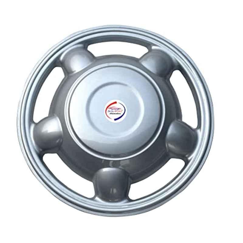 Auto Pearl 4 Pcs 15 inch Polypropylene Silver Press Type Car Wheel Cover Set with Retention Ring for Honda City 2019
