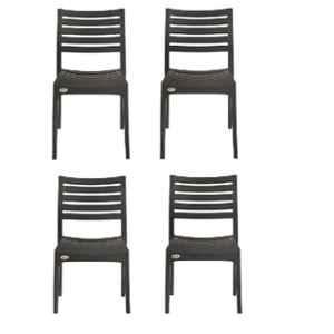 Supreme Omega Black Chairs Without Arm (Pack Of 4)