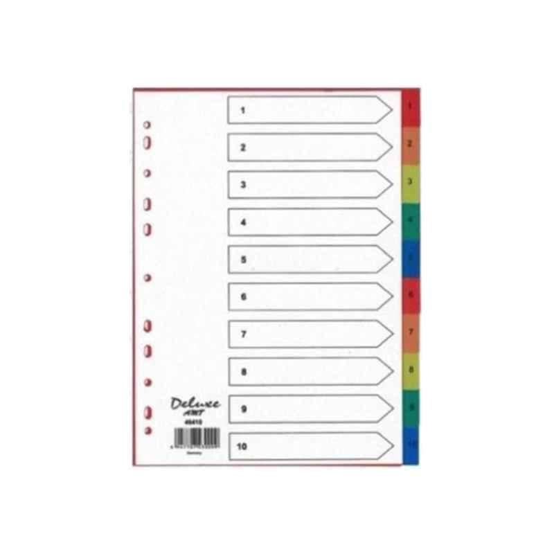 Deluxe A4 Plastic Colored Divider with numbers 1-10