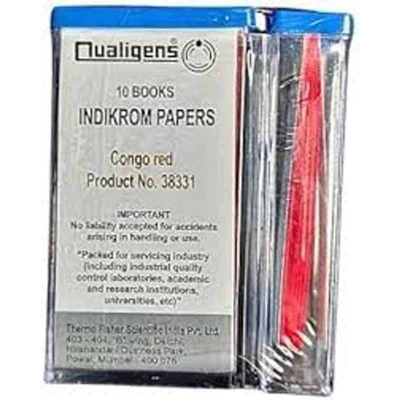 Rasayan CRIP200S 10 Pcs Red Qualigens Indikrom Indicator Paper Set, 38331