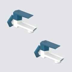 RN G20 15mm PTMT White & Marine Blue Foam Flow Long Body Bib Cock with Flange, RNG2045A32 (Pack of 2)