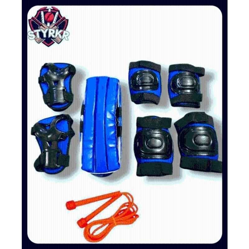 STYRKR Plastic & EVA Foam Blue Protective Guard Kit Sky Cycling Protection Set 7-in-1 With Rope Skating Kit