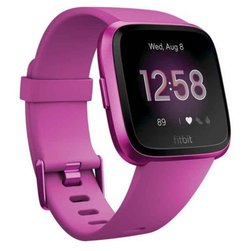 Fitbit Versa Lite Edition Aluminium Mulberry Smart Watch, FB415PMPM
