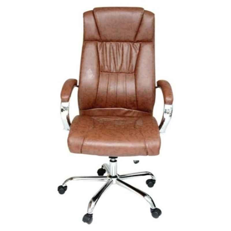 Karnak 10 kg 48x90x50cm PU Leather & Foam Brown Executive Office Chair, KC106