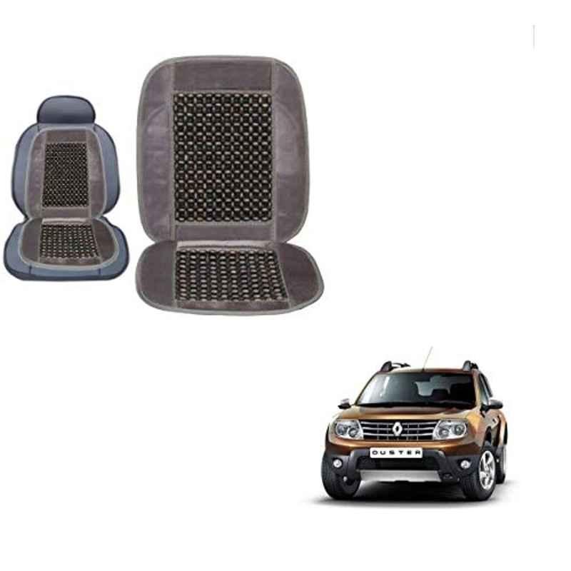 Kozdiko Wooden Bead Seat with Grey Velvet Border for Renault Duster, KOZ-86690