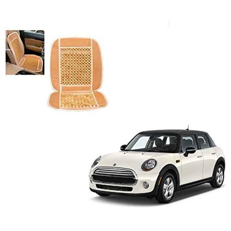 Kozdiko Wooden Bead Seat with Beige Velvet Border for Mini Cooper