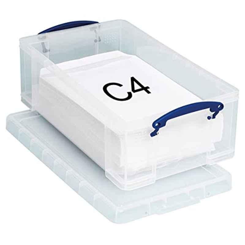 Really Useful 12L Plastic Clear Lightweight Robust Stackable Storage Box, 12CCB