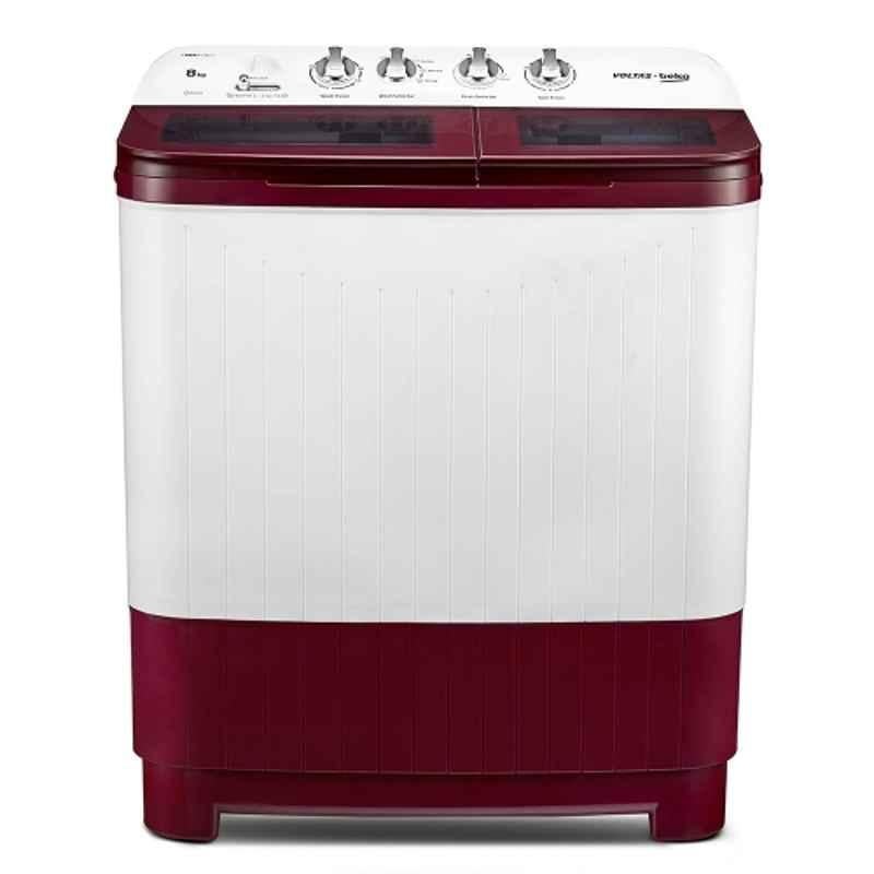 Voltas Beko 8kg Burgundy Semi Automatic Washing Machine, WTT80DBRG (MOQ-5)