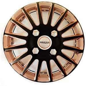 Prigan 4 Pcs 14 inch Black & Copper Press Fitting Wheel Cover for Ford Figo 2015