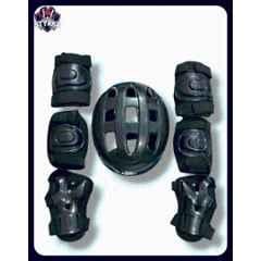 STYRKR Black Protective Guard Cycling Set 7-in-1 Medium Size 11-15 Year Cycling Helmet Kit Cycling KitKIT-60