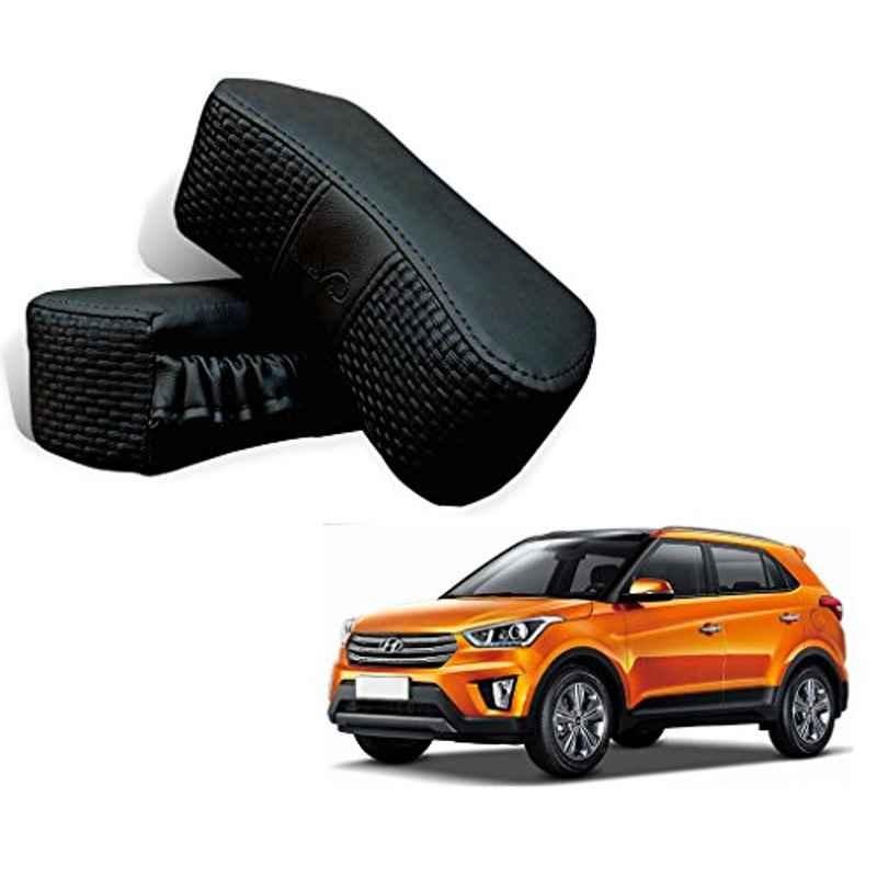 Kozdiko 2 Pcs Memory Foam Black Car Vastra Neck Rest Cushion Set for Hyundai Creta, koz_5233