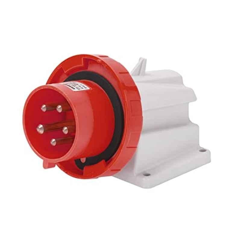 Gewiss GW60441 32A 380-415V 3P+E 90 deg Red Angled Surface Mounting Inlet Socket