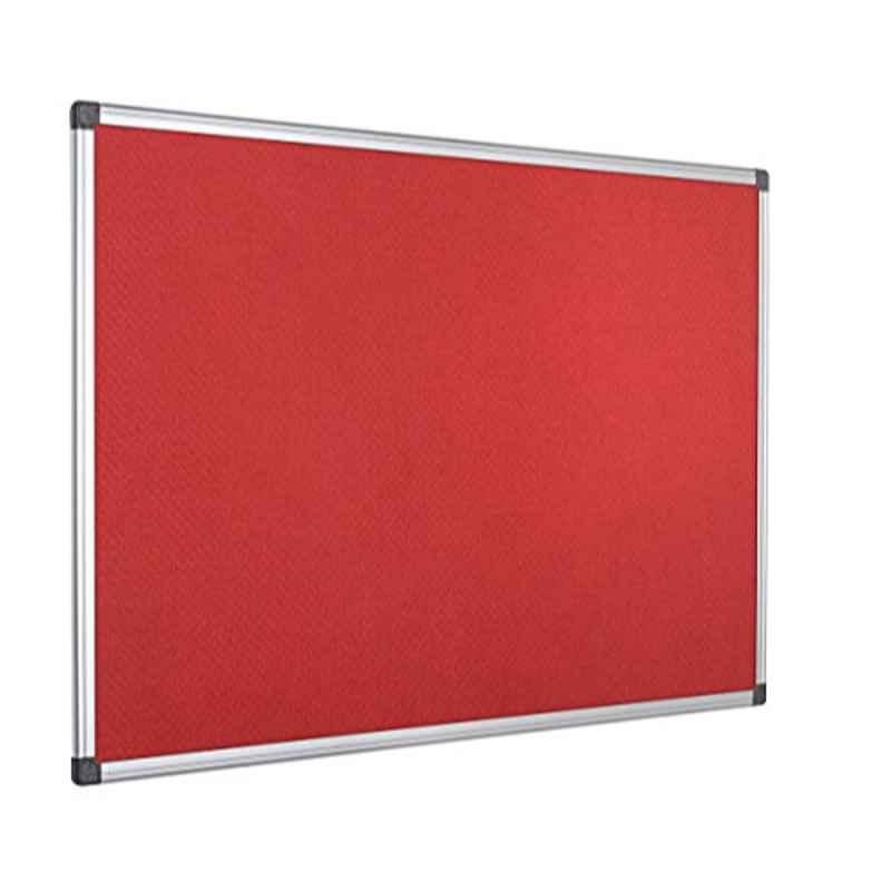 Bi-Office 60x45cm Red Felt Aluminium Frame Notice Board, FA0246170