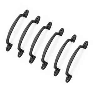 Mix & Match Classic 6 inch Cast Iron Black Matte Finish Pull Handle for Wardrobe, Cupboard & Window (Pack of 6)