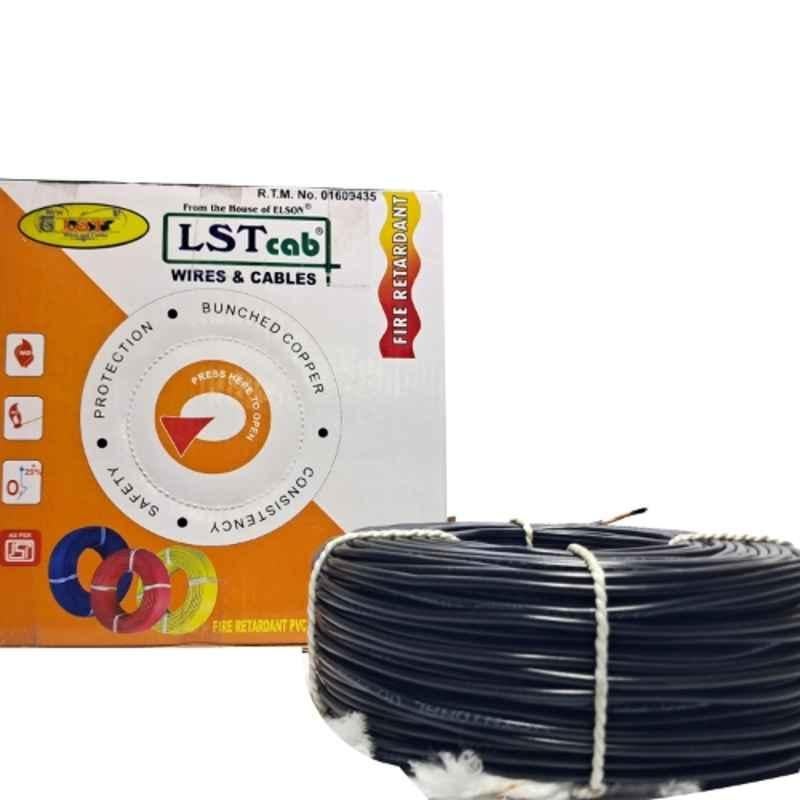 LST CAB 1.5 Sqmm Single Core Black FR PVC Insulated CCR Copper Wire for Domestic & Industrial Purpose, Length: 58 m