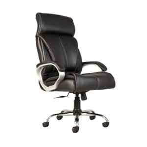 Woodberg Royale Black High Back Leatherette Revolving Office Chair with 360 deg Swivel Wheels, WBH116BL