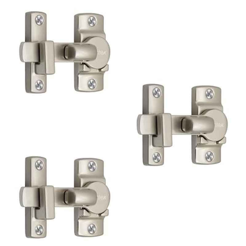 Plantex Zinc Satin Door Baby Latch Lock for Bathroom, DTK-250 (Pack of 3)