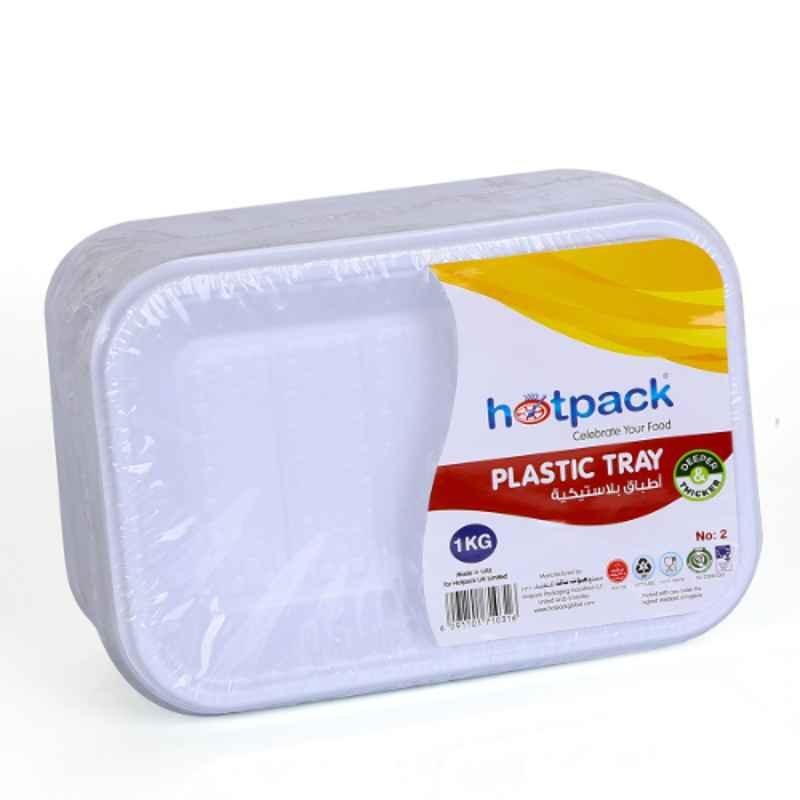 Hotpack 1kg Plastic Rectangular Tray, PAV2HP